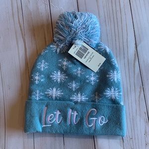 BWT Let It Go adult beanie with pom